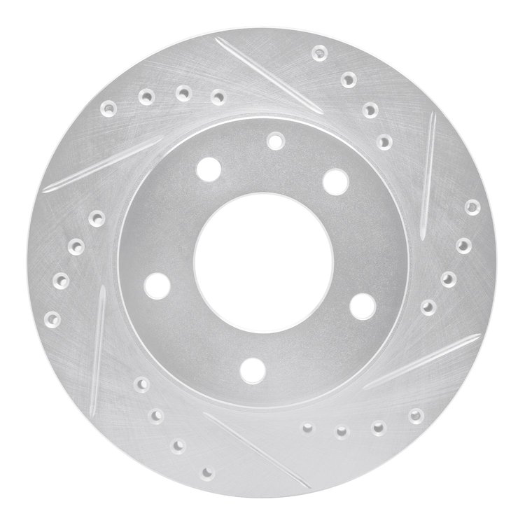 631-80028R Drilled/Slotted Brake Rotor [Silver], 1993-2003 Ford/Lincoln/Mercury/Mazda, Position: Front Right