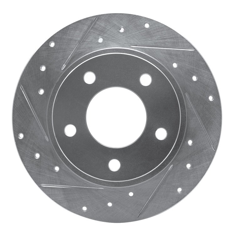 631-80029L Drilled/Slotted Brake Rotor [Silver], 1993-2003 Ford/Lincoln/Mercury/Mazda, Position: Rear Left