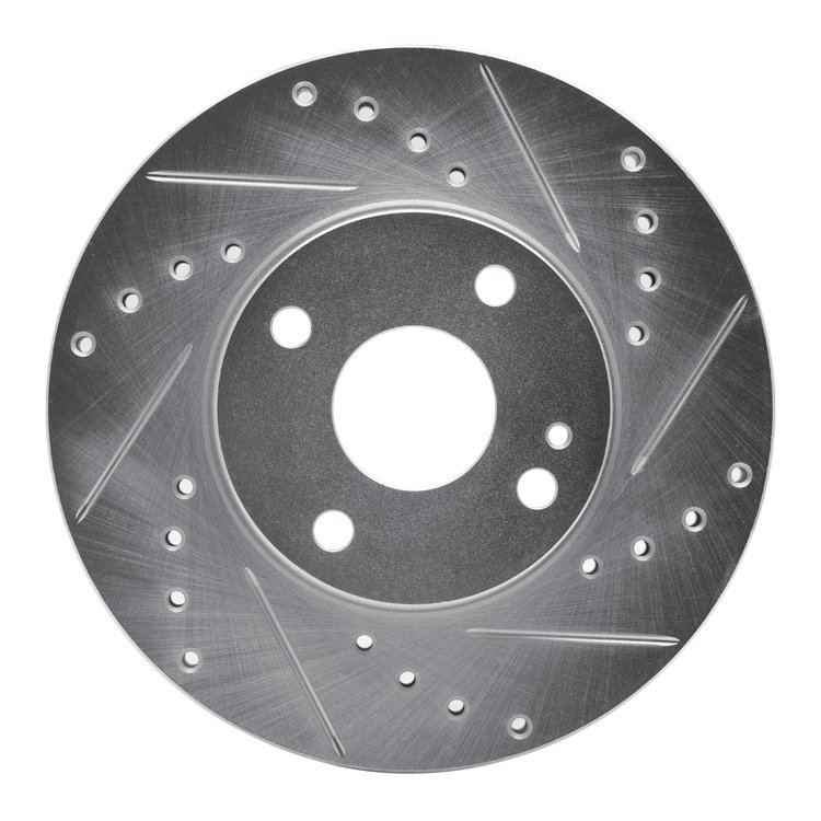 631-80030R Drilled/Slotted Brake Rotor [Silver], 1994-2002 Ford/Lincoln/Mercury/Mazda, Position: Front Right