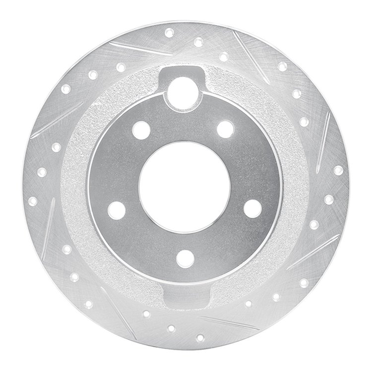 631-80033R Drilled/Slotted Brake Rotor [Silver], 1995-2002 Ford/Lincoln/Mercury/Mazda, Position: Rear Right