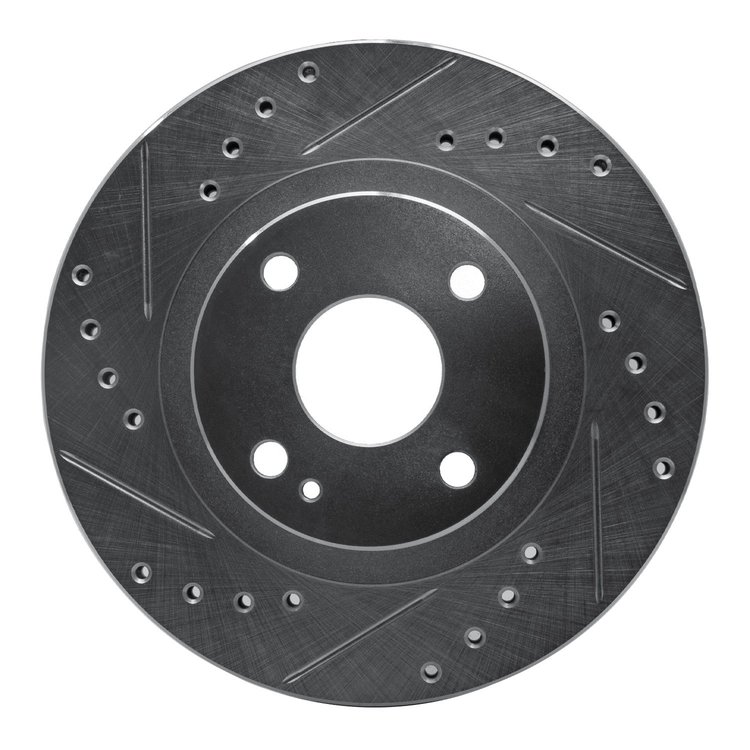 631-80034L Drilled/Slotted Brake Rotor [Silver], 1999-2003 Ford/Lincoln/Mercury/Mazda, Position: Front Left