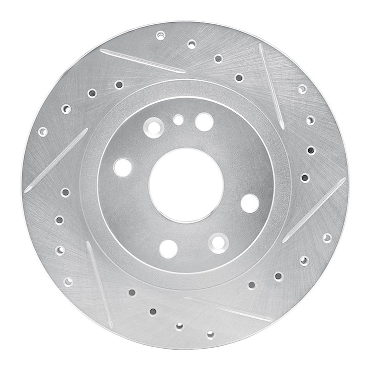 631-80034R Drilled/Slotted Brake Rotor [Silver], 1999-2003 Ford/Lincoln/Mercury/Mazda, Position: Front Right