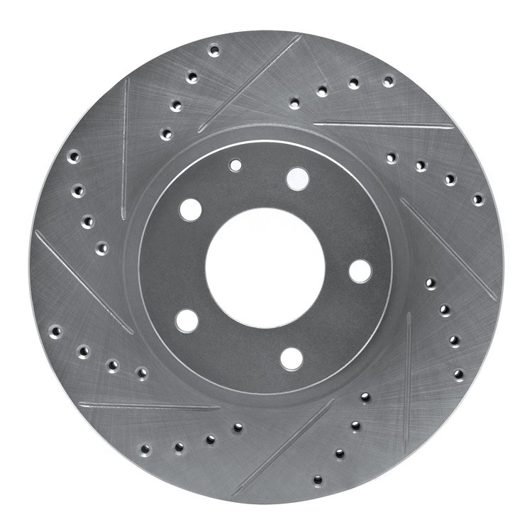 631-80035L Drilled/Slotted Brake Rotor [Silver], 2001-2002 Ford/Lincoln/Mercury/Mazda, Position: Front Left