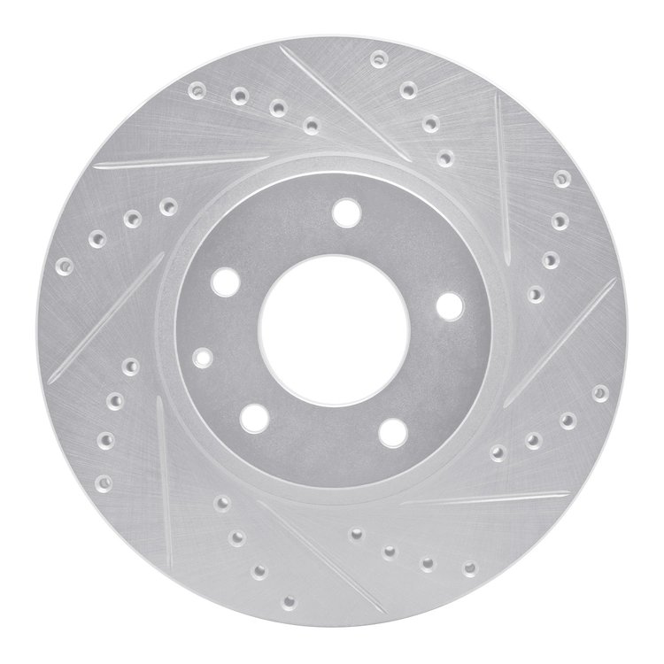 631-80035R Drilled/Slotted Brake Rotor [Silver], 2001-2002 Ford/Lincoln/Mercury/Mazda, Position: Front Right