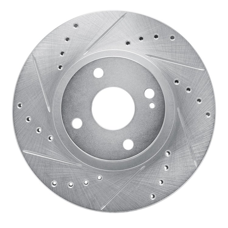 631-80036L Drilled/Slotted Brake Rotor [Silver], 2001-2005 Ford/Lincoln/Mercury/Mazda, Position: Front Left