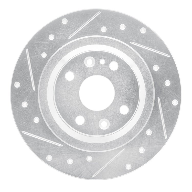 631-80037L Drilled/Slotted Brake Rotor [Silver], 2001-2005 Ford/Lincoln/Mercury/Mazda, Position: Rear Left