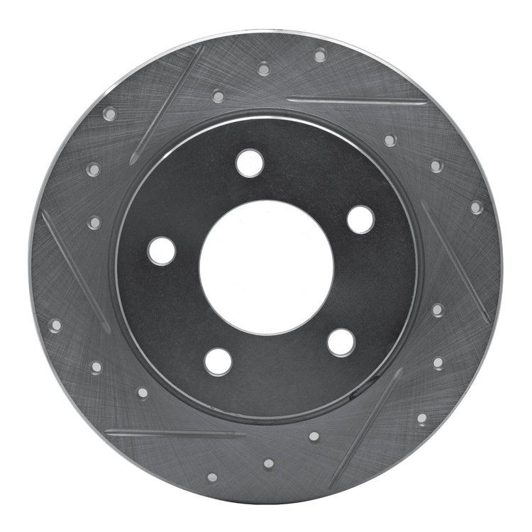 631-80039L Drilled/Slotted Brake Rotor [Silver], 2004-2013 Ford/Lincoln/Mercury/Mazda, Position: Rear Left