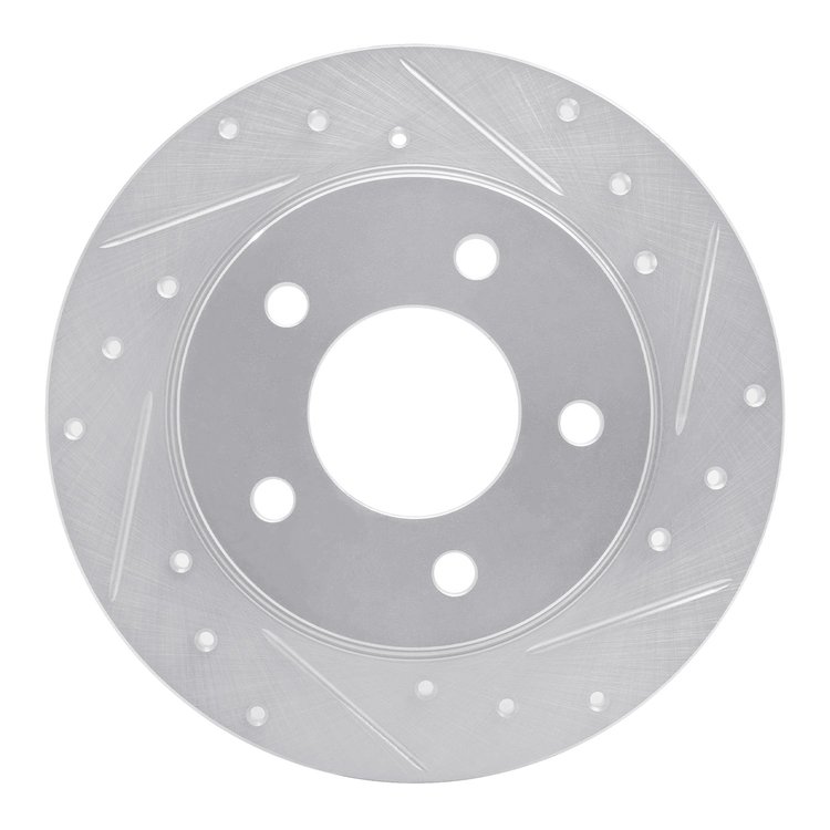 631-80039R Drilled/Slotted Brake Rotor [Silver], 2004-2013 Ford/Lincoln/Mercury/Mazda, Position: Rear Right