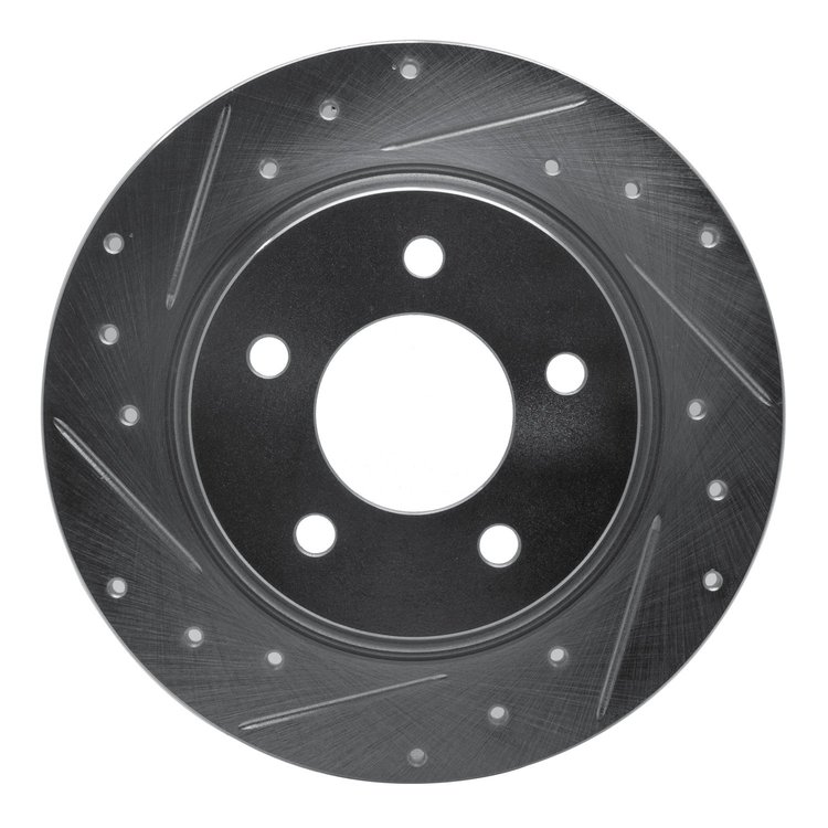 631-80040L Drilled/Slotted Brake Rotor [Silver], 2004-2013 Ford/Lincoln/Mercury/Mazda, Position: Rear Left