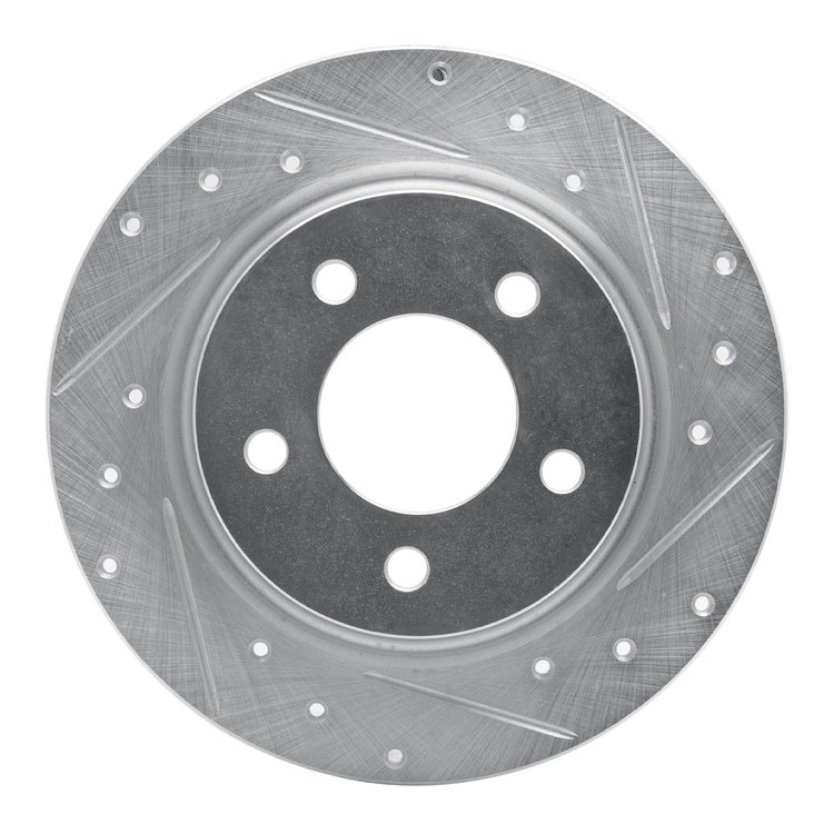 631-80040R Drilled/Slotted Brake Rotor [Silver], 2004-2013 Ford/Lincoln/Mercury/Mazda, Position: Rear Right