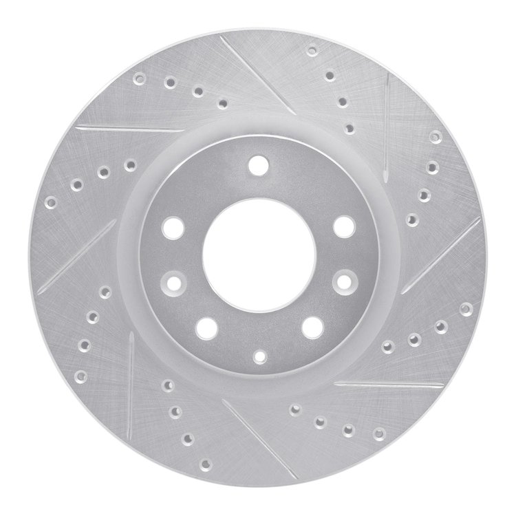 631-80042R Drilled/Slotted Brake Rotor [Silver], 2004-2008 Ford/Lincoln/Mercury/Mazda, Position: Front Right