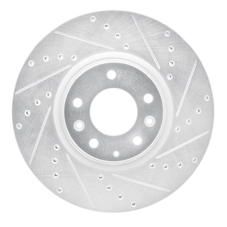 631-80045R Drilled/Slotted Brake Rotor [Silver], 2006-2007 Ford/Lincoln/Mercury/Mazda, Position: Front Right