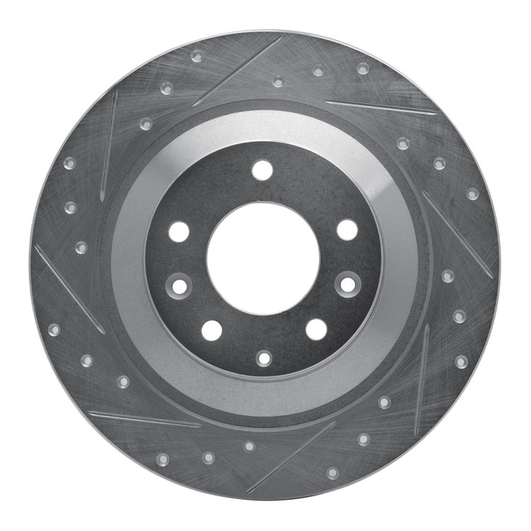 631-80046L Drilled/Slotted Brake Rotor [Silver], 2006-2007 Ford/Lincoln/Mercury/Mazda, Position: Rear Left