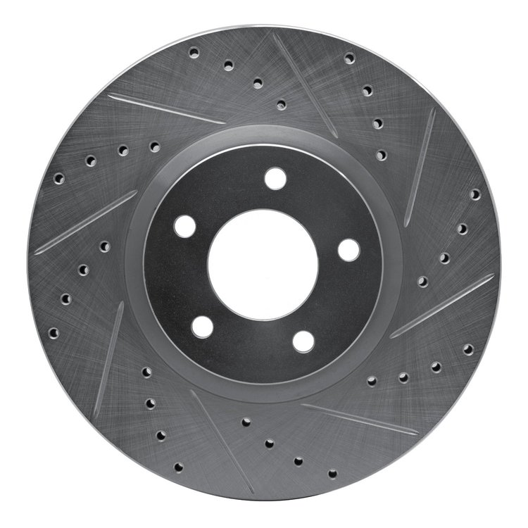631-80048R Drilled/Slotted Brake Rotor [Silver], 2007-2013 Ford/Lincoln/Mercury/Mazda, Position: Front Right
