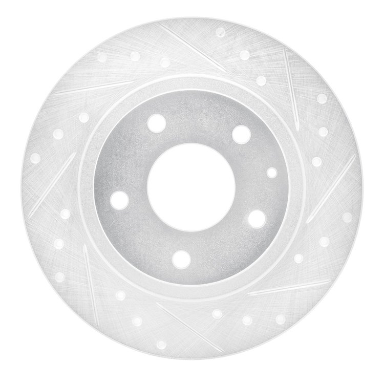 631-80051R Drilled/Slotted Brake Rotor [Silver], 2014-2021 Ford/Lincoln/Mercury/Mazda, Position: Rear Right