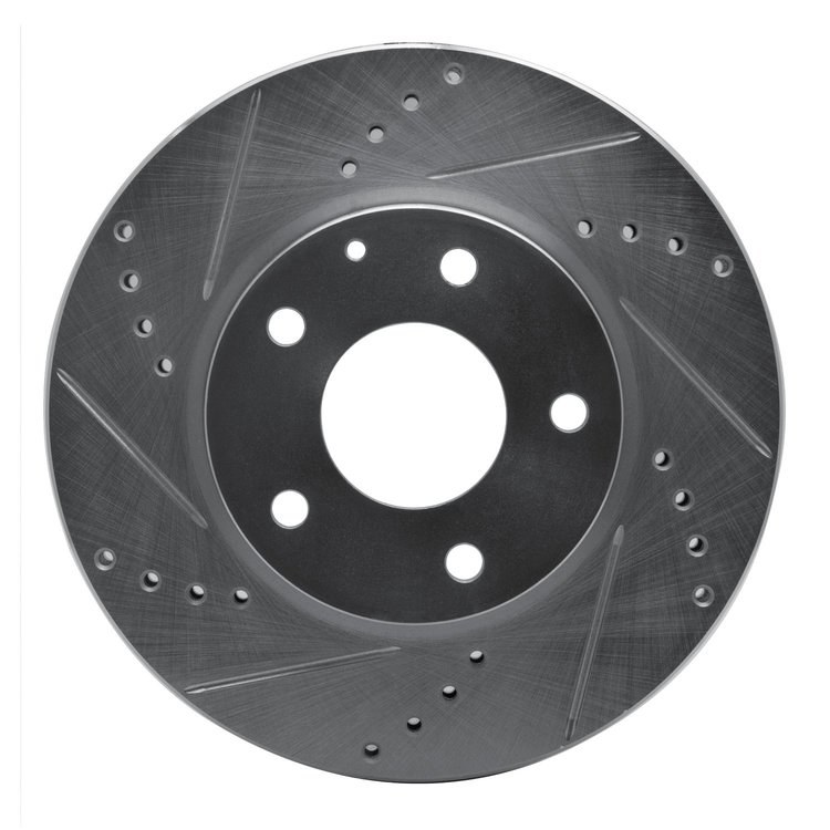 631-80053L Drilled/Slotted Brake Rotor [Silver], Fits Select Ford/Lincoln/Mercury/Mazda, Position: Front Left