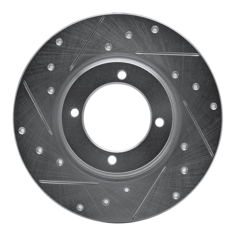 631-80054L Drilled/Slotted Brake Rotor [Silver], 1974-1984 Ford/Lincoln/Mercury/Mazda, Position: Front Left