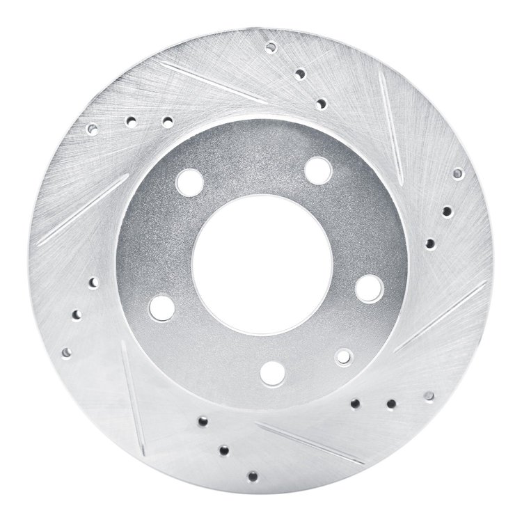 631-80059R Drilled/Slotted Brake Rotor [Silver], 1992-1993 Ford/Lincoln/Mercury/Mazda, Position: Front Right