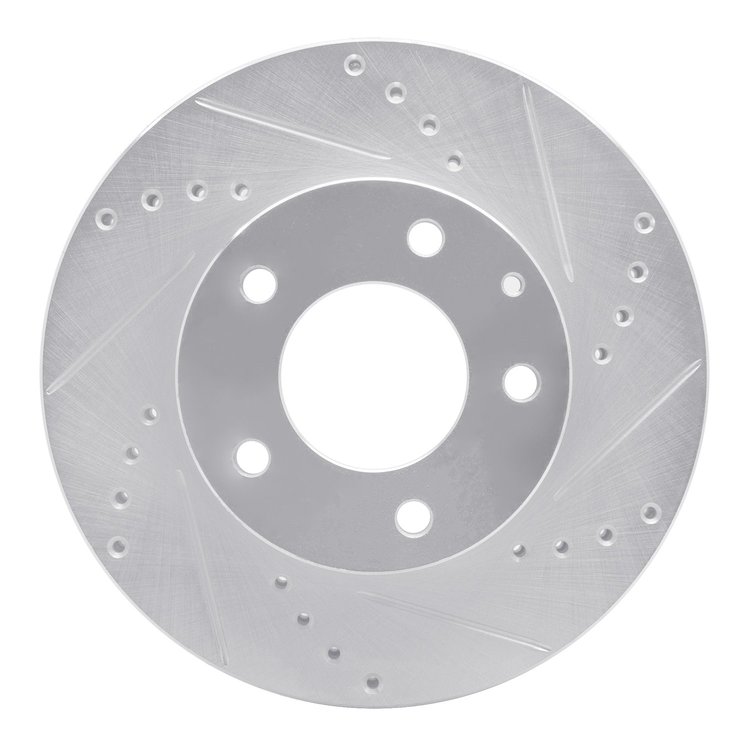 631-80060R Drilled/Slotted Brake Rotor [Silver], 1992-1995 Ford/Lincoln/Mercury/Mazda, Position: Front Right