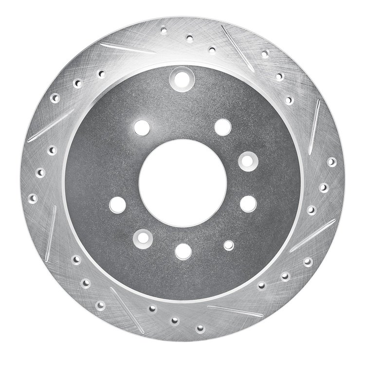 631-80061R Drilled/Slotted Brake Rotor [Silver], 1992-2006 Ford/Lincoln/Mercury/Mazda, Position: Rear Right