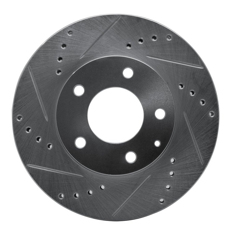 631-80062L Drilled/Slotted Brake Rotor [Silver], 1995-2006 Ford/Lincoln/Mercury/Mazda, Position: Front Left