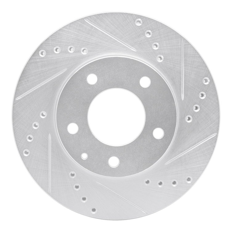 631-80062R Drilled/Slotted Brake Rotor [Silver], 1995-2006 Ford/Lincoln/Mercury/Mazda, Position: Front Right