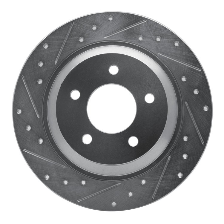 631-80064L Drilled/Slotted Brake Rotor [Silver], 2006-2015 Ford/Lincoln/Mercury/Mazda, Position: Rear Left