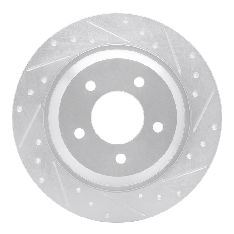 631-80064R Drilled/Slotted Brake Rotor [Silver], 2006-2015 Ford/Lincoln/Mercury/Mazda, Position: Rear Right