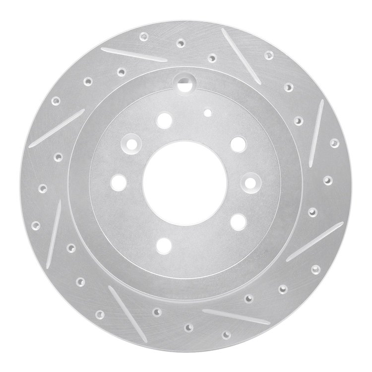 631-80067R Drilled/Slotted Brake Rotor [Silver], 2007-2012 Ford/Lincoln/Mercury/Mazda, Position: Rear Right