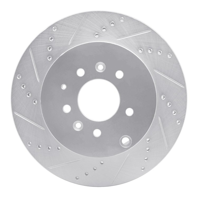 631-80068L Drilled/Slotted Brake Rotor [Silver], 2007-2015 Ford/Lincoln/Mercury/Mazda, Position: Rear Left