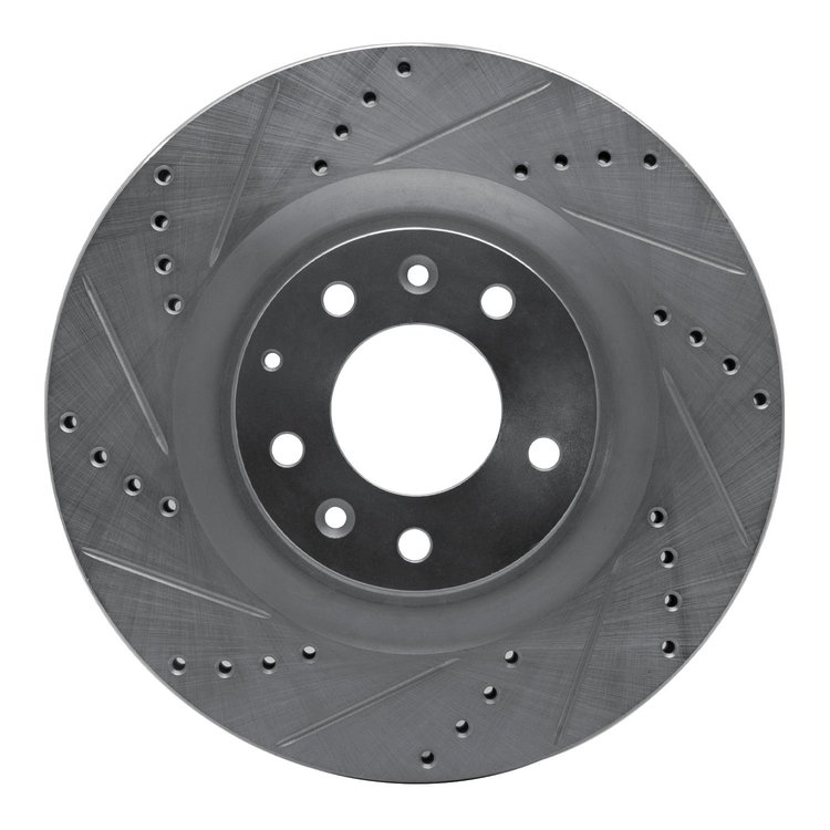 631-80069L Drilled/Slotted Brake Rotor [Silver], 2007-2015 Ford/Lincoln/Mercury/Mazda, Position: Front Left