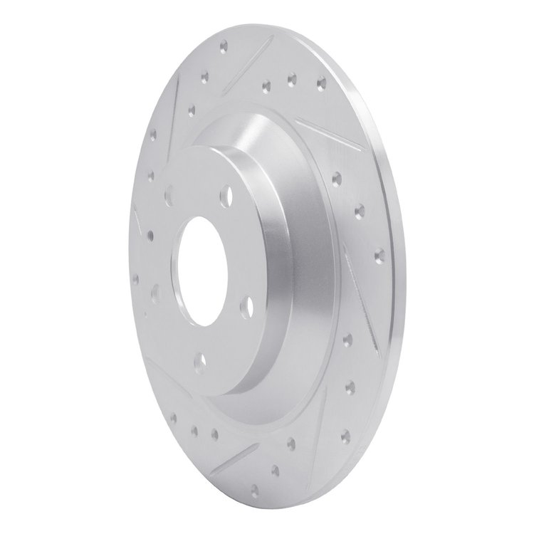 631-80070L Drilled/Slotted Brake Rotor [Silver], 2013-2018 Ford/Lincoln/Mercury/Mazda, Position: Rear Left