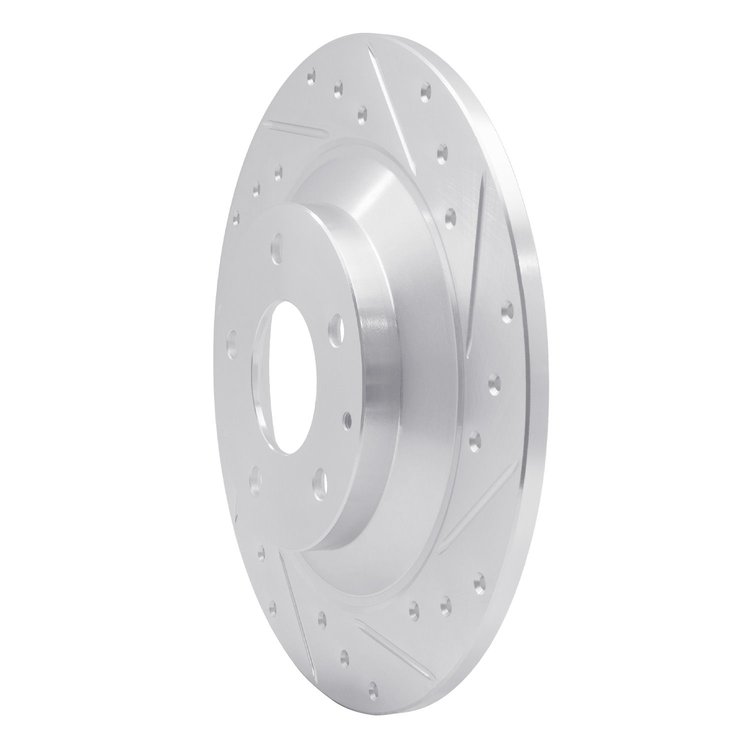 631-80070R Drilled/Slotted Brake Rotor [Silver], 2013-2018 Ford/Lincoln/Mercury/Mazda, Position: Rear Right