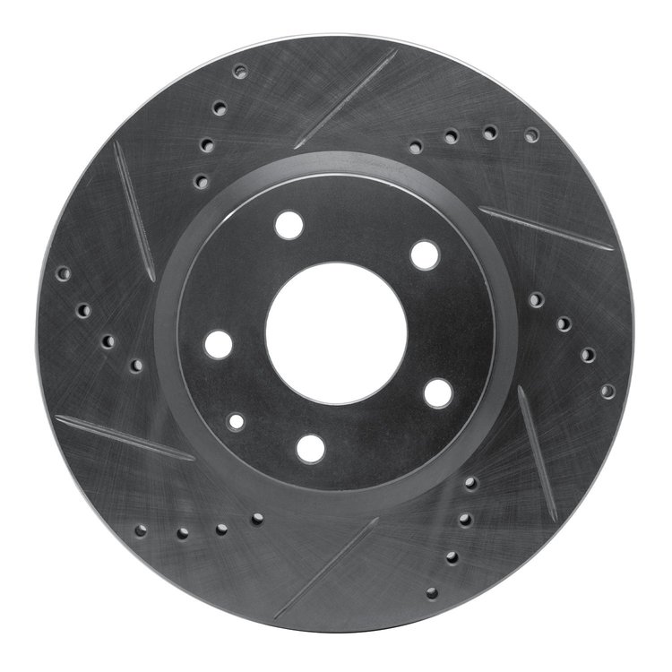 631-80071L Drilled/Slotted Brake Rotor [Silver], 2013-2015 Ford/Lincoln/Mercury/Mazda, Position: Front Left