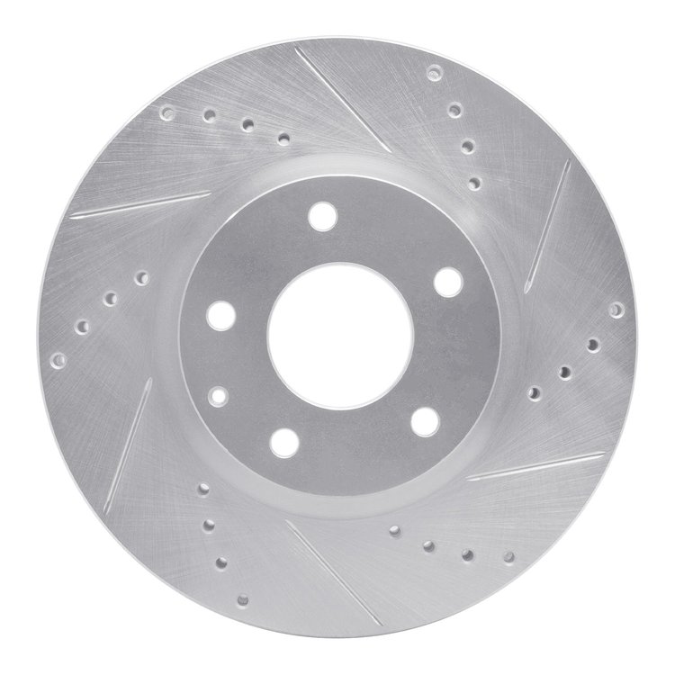 631-80071R Drilled/Slotted Brake Rotor [Silver], 2013-2015 Ford/Lincoln/Mercury/Mazda, Position: Front Right