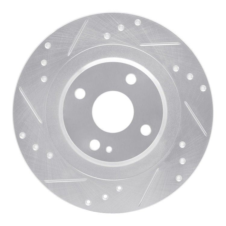631-80072L Drilled/Slotted Brake Rotor [Silver], Fits Select Multiple Makes/Models, Position: Rear Left