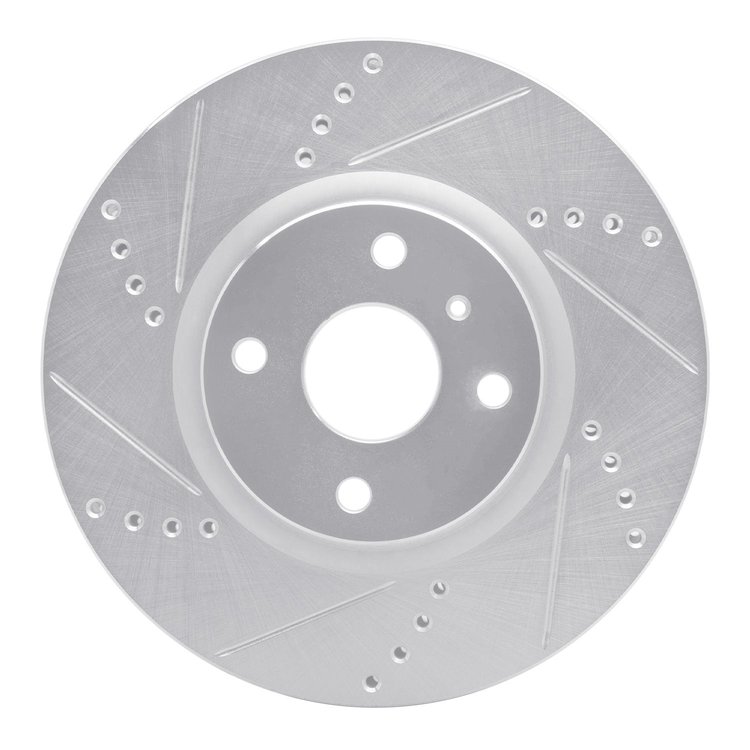 631-80073L Drilled/Slotted Brake Rotor [Silver], Fits Select Multiple Makes/Models, Position: Front Left