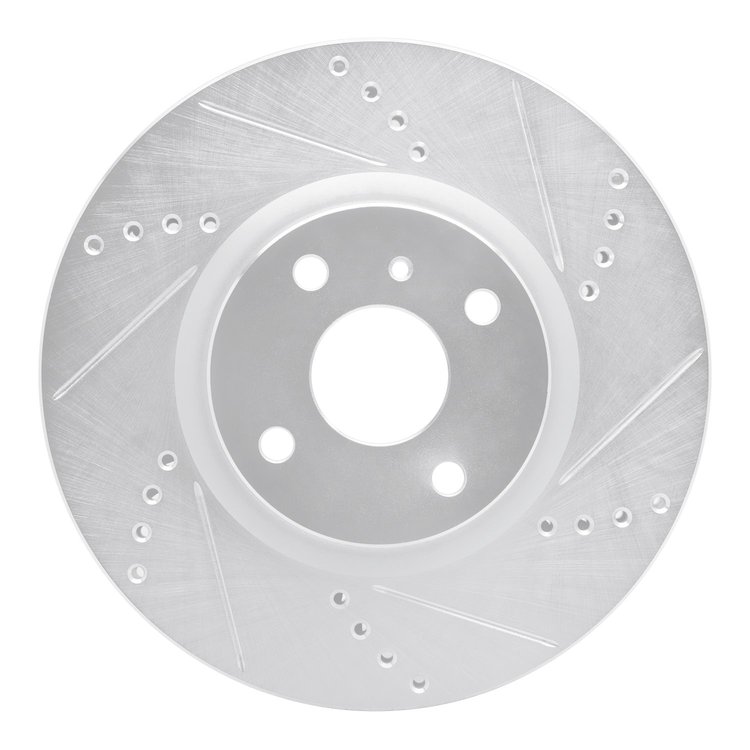 631-80073R Drilled/Slotted Brake Rotor [Silver], Fits Select Multiple Makes/Models, Position: Front Right