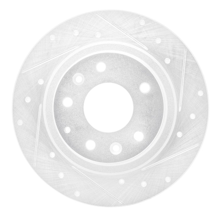 631-80075R Drilled/Slotted Brake Rotor [Silver], 2016-2018 Ford/Lincoln/Mercury/Mazda, Position: Rear Right