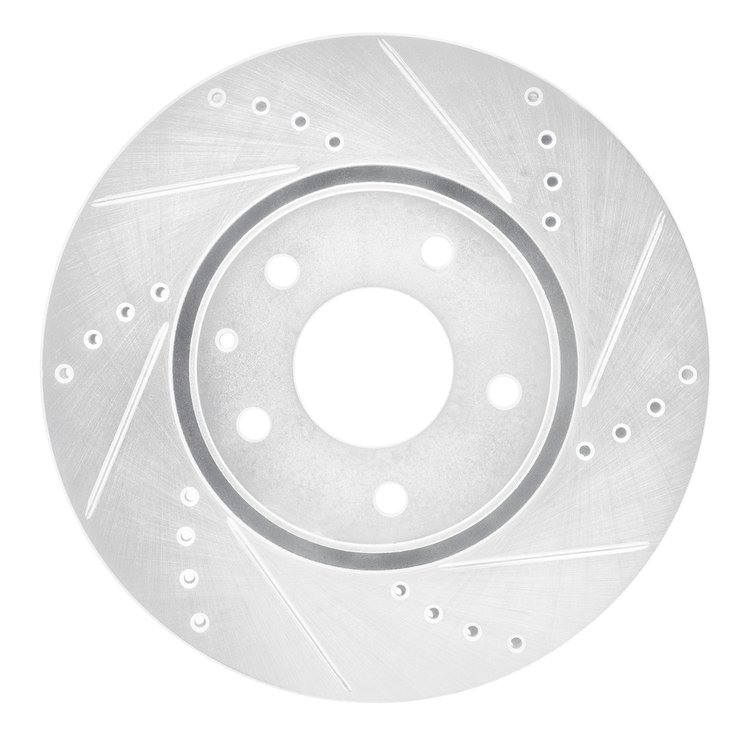 631-80076R Drilled/Slotted Brake Rotor [Silver], Fits Select Ford/Lincoln/Mercury/Mazda, Position: Front Right