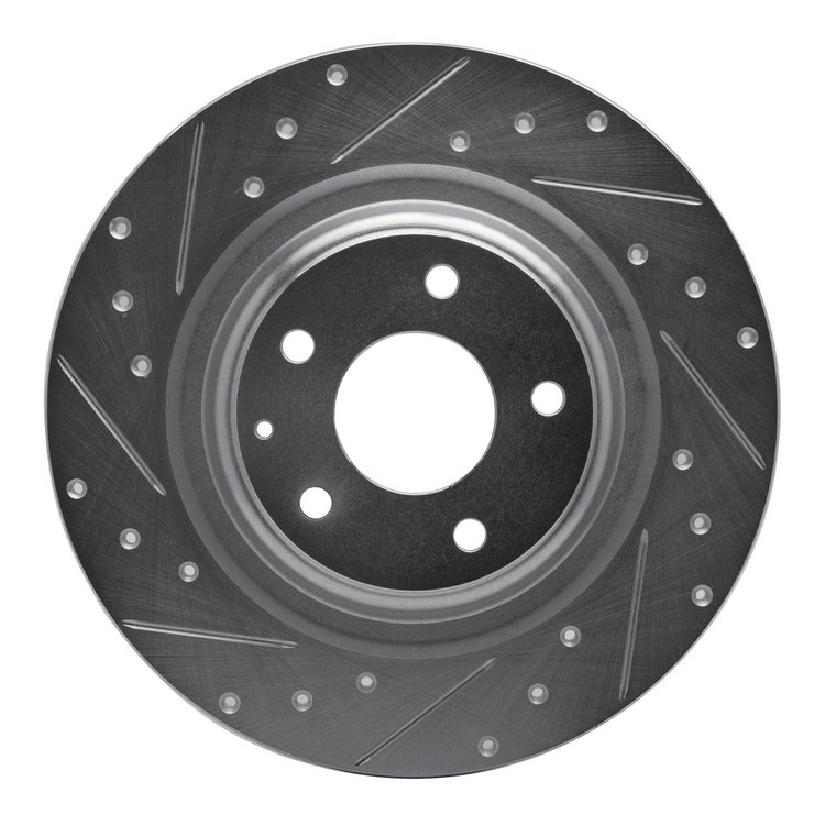 631-80077L Drilled/Slotted Brake Rotor [Silver], Fits Select Ford/Lincoln/Mercury/Mazda, Position: Rear Left
