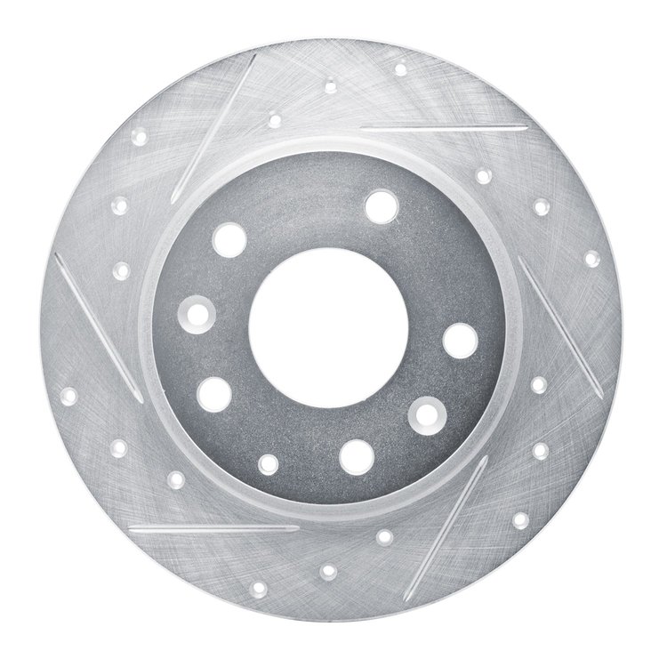 631-80079L Drilled/Slotted Brake Rotor [Silver], Fits Select Ford/Lincoln/Mercury/Mazda, Position: Rear Left