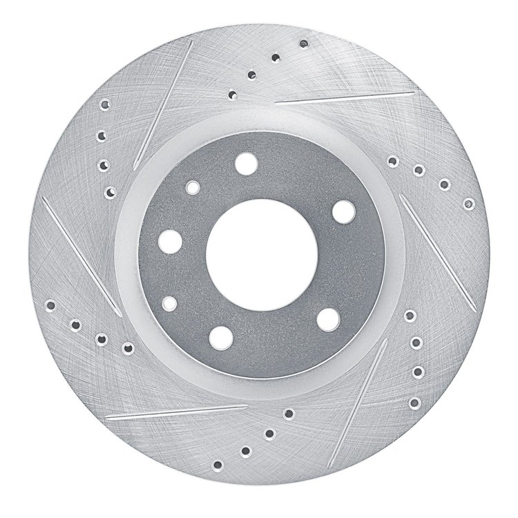 631-80081L Drilled/Slotted Brake Rotor [Silver], Fits Select Ford/Lincoln/Mercury/Mazda, Position: Front Left