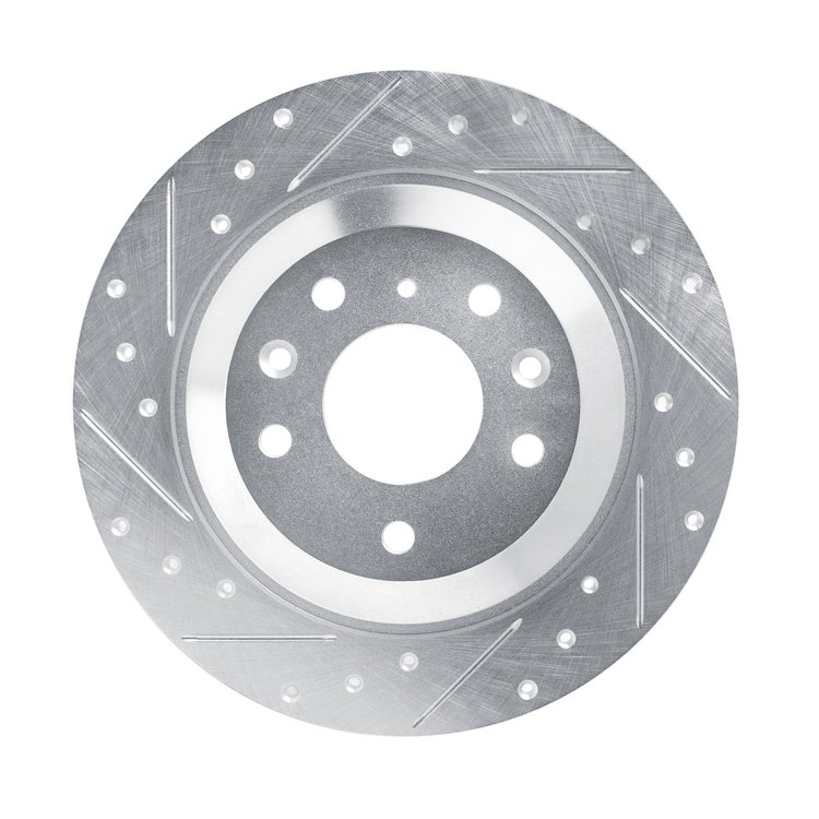 631-80083L Drilled/Slotted Brake Rotor [Silver], Fits Select Ford/Lincoln/Mercury/Mazda, Position: Rear Left