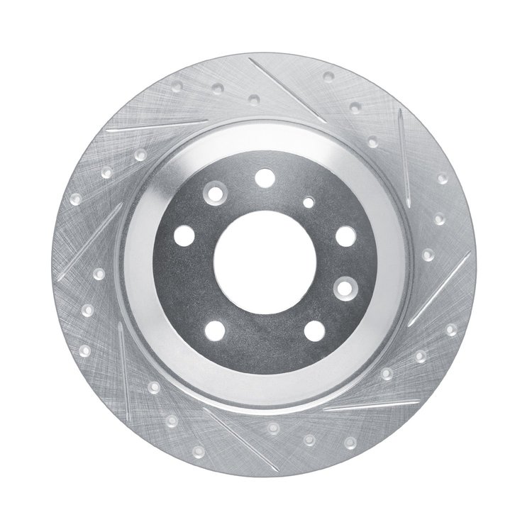 631-80083R Drilled/Slotted Brake Rotor [Silver], Fits Select Ford/Lincoln/Mercury/Mazda, Position: Rear Right