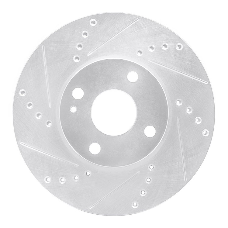 631-91003L Drilled/Slotted Brake Rotor [Silver], 2016-2020 Multiple Makes/Models, Position: Front Left