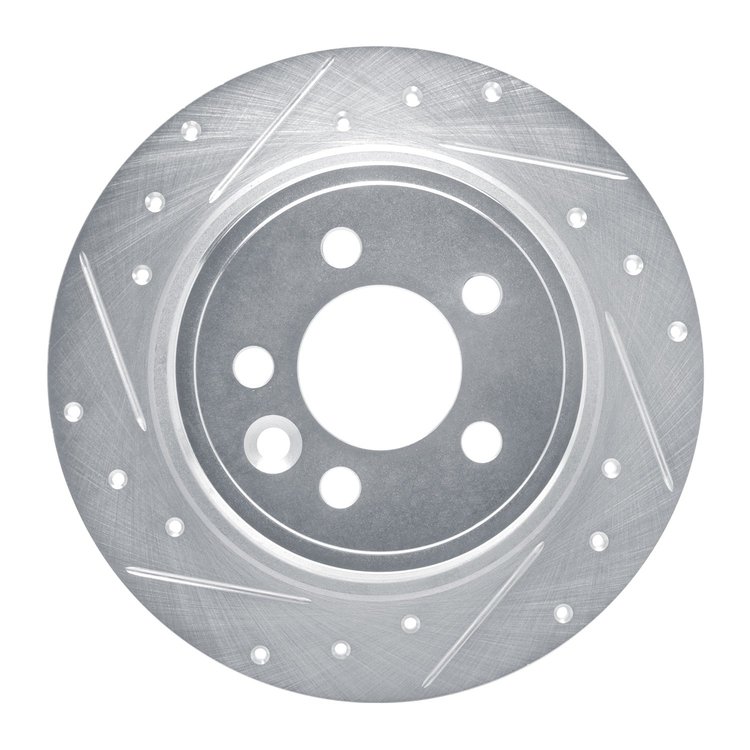 631-92002L Drilled/Slotted Brake Rotor [Silver], 2000-2006 Rover, Position: Rear Left