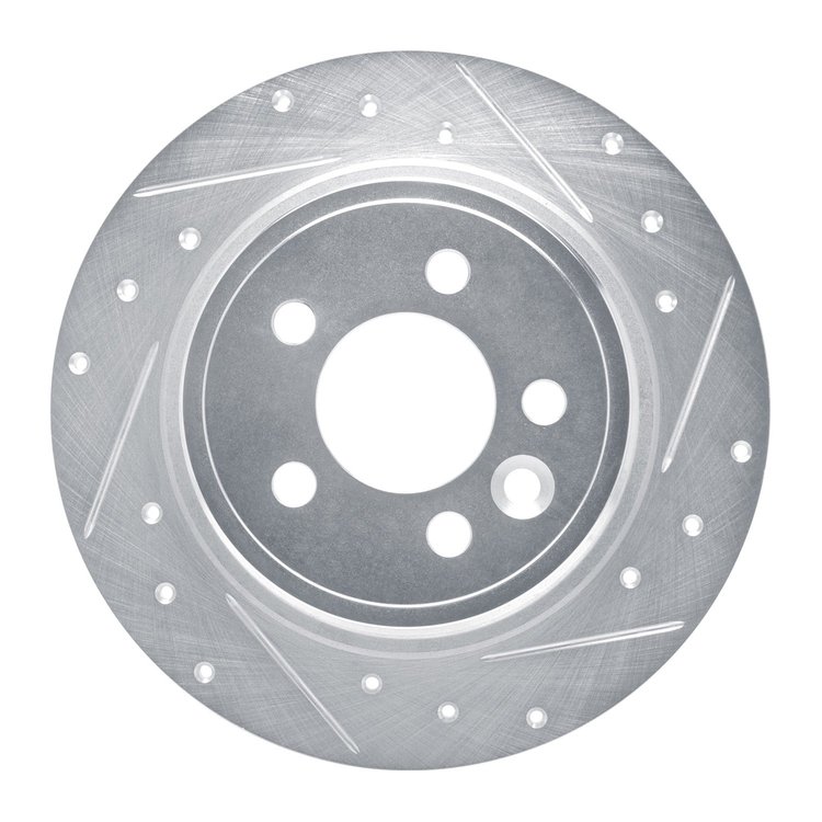 631-92002R Drilled/Slotted Brake Rotor [Silver], 2000-2006 Rover, Position: Rear Right