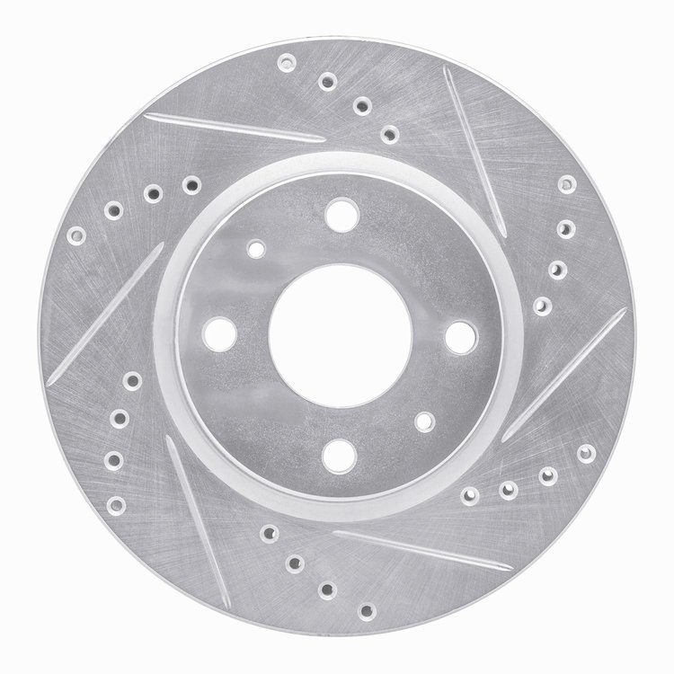 631-92004R Drilled/Slotted Brake Rotor [Silver], 1996-2004 Ford/Lincoln/Mercury/Mazda, Position: Front Right