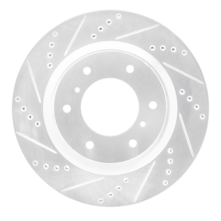 631-92007L Drilled/Slotted Brake Rotor [Silver], 2008-2017 Mitsubishi, Position: Front Left